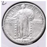 1917 D TYPE 2 CHOICE AU STANDING QUARTER