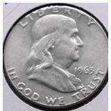 1963 CHOICE BU FRANKLIN HALF DOLLAR