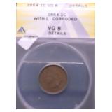 1864 L ANACS  VG DETAILS INDIAN HEAD CENT