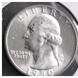 1950 D GEM BU WASHINGTON QUARTER