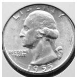 1955 GEM BU WASHINGTON QUARTER