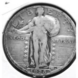 1928 S STANDING QUARTER VF