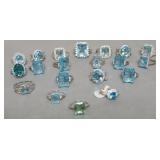 20 -.925 CHINA BLUE STONE BLING RINGS