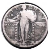 1927 D STANDING QUARTER F