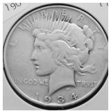 1934 D PEACE DOLLAR F