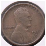 1911 D WHEAT CENT F
