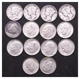 14 SILVER DIMES