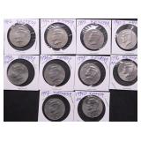 10  KENNEDY HALF DOLLARS