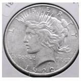 1922 D PEACE DOLLAR XF