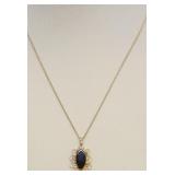 1/20  12K GOLD NECKLACE AND BLACK ONYX PENDANT