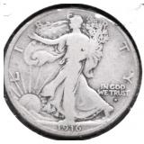 1916 D WALKING HALF DOLLAR VG