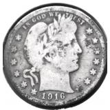 1916 D BARBER QUARTER VG