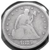 1875 S TWENTY CENT PIECE VG PQ