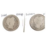 1910  & 1898 O BARBER HALF DOLLARS