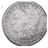 1887 O MORGAN DOLLAR VG
