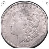1921 D MORGAN DOLLAR XF