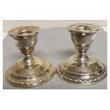 STERLING SILVER CANDLE STICK HOLDERS  3.5" TALL