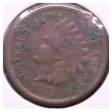 1874 INDIAN HEAD CENR VG DETAILS