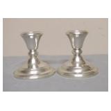 STERLING SILVER CANDLE STICK HOLDERS  3.5" TALL