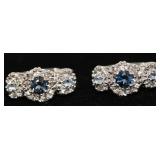 STERLING SILVER BLUE STONE/CZ EAR RINGS