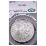 1882 S CAC62 MORGAN DOLLAR