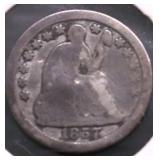 1857 HALF DIME G