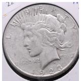 1923 S PEACE DOLLAR VF