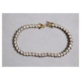 STERLING SILVER "DIAMOND" BRACELET  7"