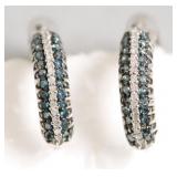 STERLING SILVER MARCASITE  CRUSTED EAR RINGS
