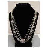 MULTI STRAND STERLING SILVER NECKLACE  25.5 GR