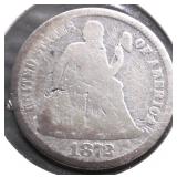 1872 SEATED  DIME G