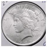 1922 CHOICE BU PEACE DOLLAR