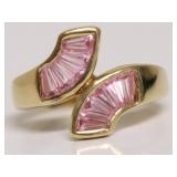 STERLING SILVER PINK ICE RING  SZ 6.5