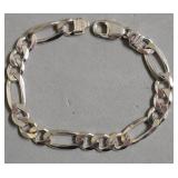 STERLING SILVER FIGARO BRACELET  29.4 GRAMS