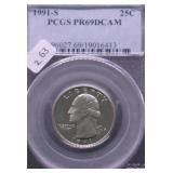 1991 S PCGS PF69DC WASHINGTON QUARTER