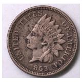 1863 INDIAN HEAD CENT XF