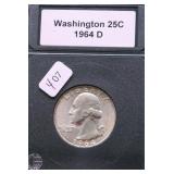 1964 D GEM BU WASHINGTON QUARTER