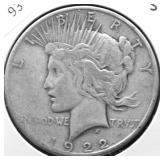 1922 S PEACE DOLLAR VG
