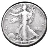 1929 D WALKING HALF DOLLAR  VF