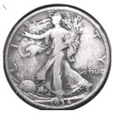 1934 S WALKIN G HALF DOLLAR VF