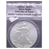 2018 ANACS  MS70 SILVER EAGLE