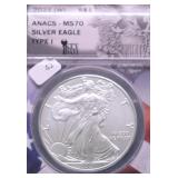 2021 W ANACS  MS70 SILVER EAGLE