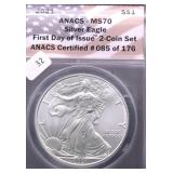 2021 ANACS  MS70 SILVER EAGLE