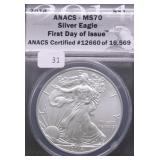 2014 ANACS  MS70 SILVER EAGLE