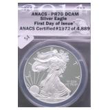 2014 W ANACS  PROOF 70DC SILVER EAGLE