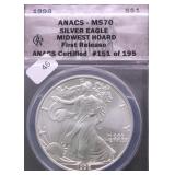 1998 ANACS  MS70 SILVER EAGLE