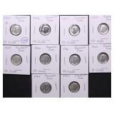 10 GEM PROOF ROOSEVELT DIMES 1955 TO 1964