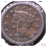 1844 LARGE CENT VF