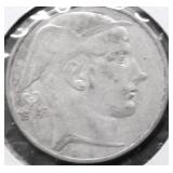 1949 BELGIUM SILVER 20 FRANCS VF