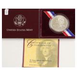 GEM BU JEFFERSON SILVER DOLLAR W BOX PAPERS
